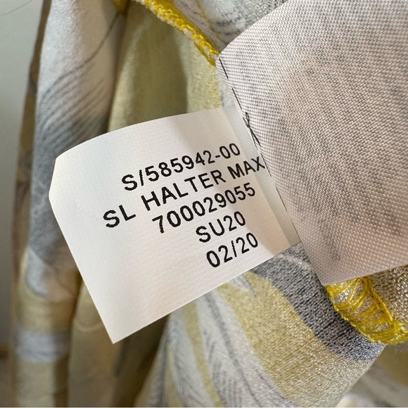 Banana Republic Yellow Floral Halter Maxi Dress Size 2 Casual Tiered Layered - Picture 8 of 10